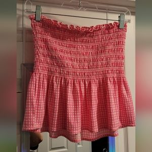 Lilly Pulitzer Jadis smocked gingham pink tube top